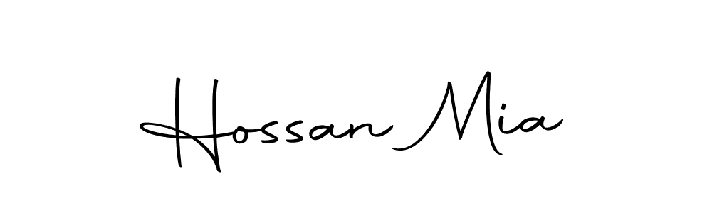 You should practise on your own different ways (Autography-DOLnW) to write your name (Hossan Mia) in signature. don't let someone else do it for you. Hossan Mia signature style 10 images and pictures png