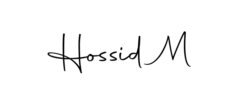 How to make Hossid M name signature. Use Autography-DOLnW style for creating short signs online. This is the latest handwritten sign. Hossid M signature style 10 images and pictures png