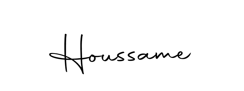 Make a beautiful signature design for name Houssame. Use this online signature maker to create a handwritten signature for free. Houssame signature style 10 images and pictures png