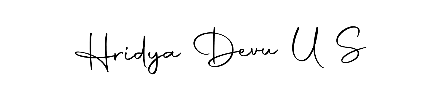 The best way (Autography-DOLnW) to make a short signature is to pick only two or three words in your name. The name Hridya Devu U S include a total of six letters. For converting this name. Hridya Devu U S signature style 10 images and pictures png