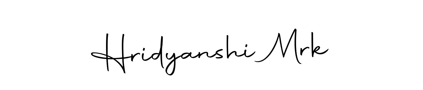 How to make Hridyanshi Mrk name signature. Use Autography-DOLnW style for creating short signs online. This is the latest handwritten sign. Hridyanshi Mrk signature style 10 images and pictures png