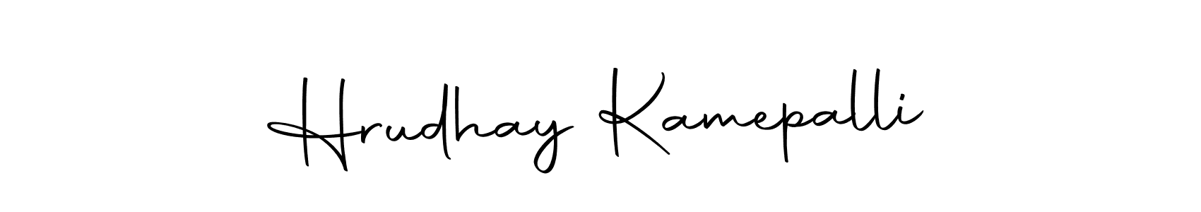 How to make Hrudhay Kamepalli name signature. Use Autography-DOLnW style for creating short signs online. This is the latest handwritten sign. Hrudhay Kamepalli signature style 10 images and pictures png