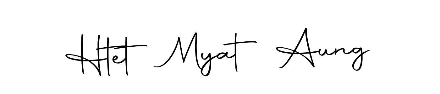 How to make Htet Myat Aung name signature. Use Autography-DOLnW style for creating short signs online. This is the latest handwritten sign. Htet Myat Aung signature style 10 images and pictures png
