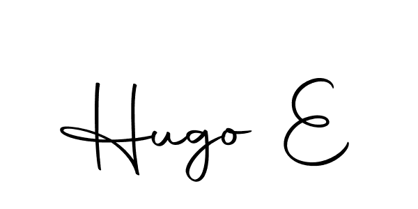 How to make Hugo E name signature. Use Autography-DOLnW style for creating short signs online. This is the latest handwritten sign. Hugo E signature style 10 images and pictures png