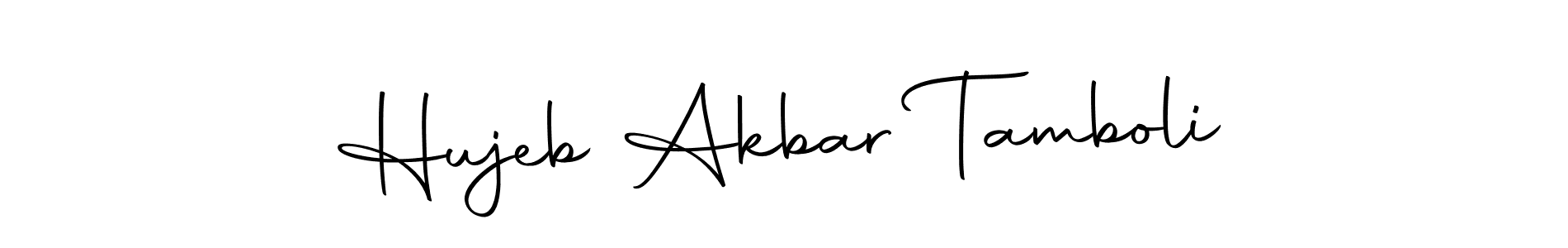 Create a beautiful signature design for name Hujeb Akbar Tamboli. With this signature (Autography-DOLnW) fonts, you can make a handwritten signature for free. Hujeb Akbar Tamboli signature style 10 images and pictures png