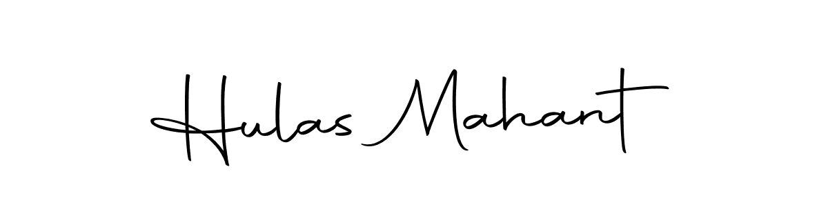 How to make Hulas Mahant name signature. Use Autography-DOLnW style for creating short signs online. This is the latest handwritten sign. Hulas Mahant signature style 10 images and pictures png