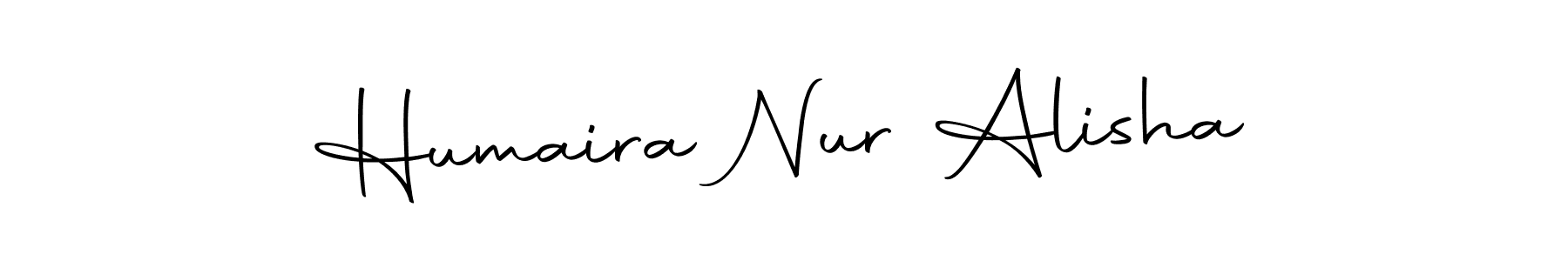 How to make Humaira Nur Alisha name signature. Use Autography-DOLnW style for creating short signs online. This is the latest handwritten sign. Humaira Nur Alisha signature style 10 images and pictures png