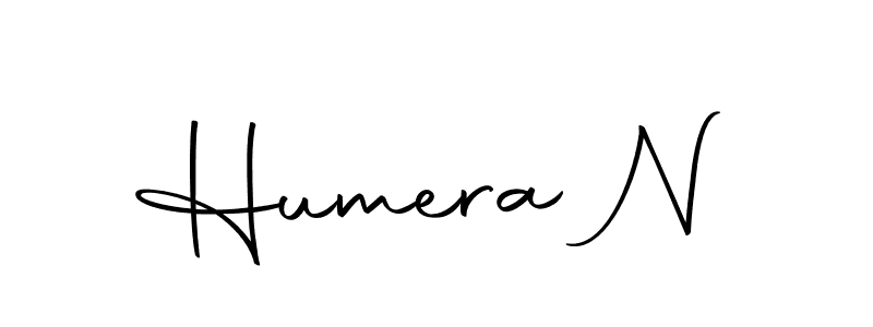 Design your own signature with our free online signature maker. With this signature software, you can create a handwritten (Autography-DOLnW) signature for name Humera N. Humera N signature style 10 images and pictures png