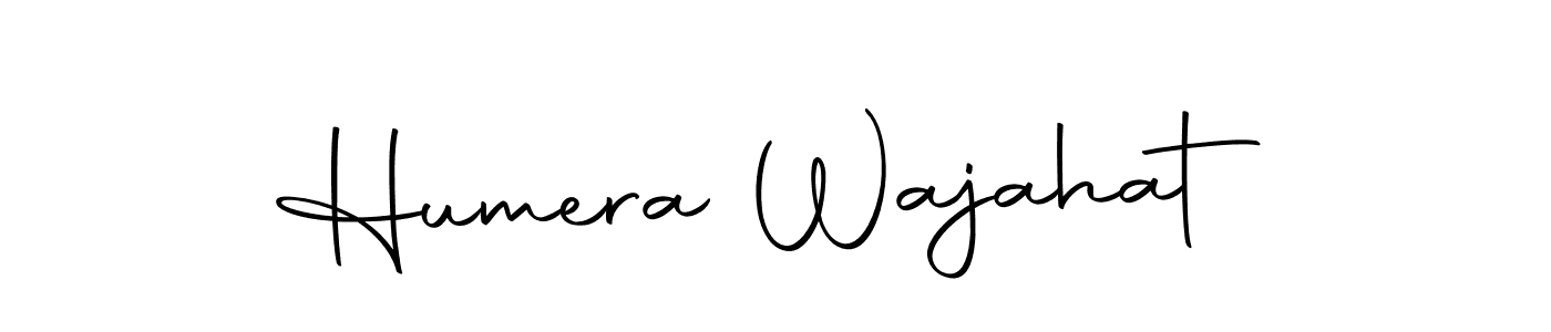 How to make Humera Wajahat name signature. Use Autography-DOLnW style for creating short signs online. This is the latest handwritten sign. Humera Wajahat signature style 10 images and pictures png