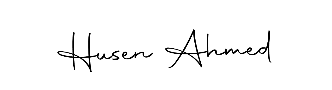 Husen Ahmed stylish signature style. Best Handwritten Sign (Autography-DOLnW) for my name. Handwritten Signature Collection Ideas for my name Husen Ahmed. Husen Ahmed signature style 10 images and pictures png