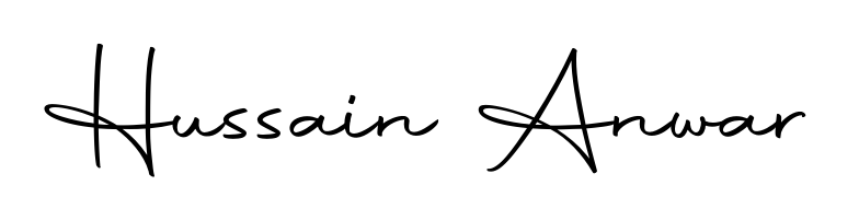 Looking for an artistic signature for Hussain Anwar? The Autography-DOLnW calligraphy style gives a sophisticated flow suitable for business cards and emails. Hussain Anwar signature style 10 images and pictures png