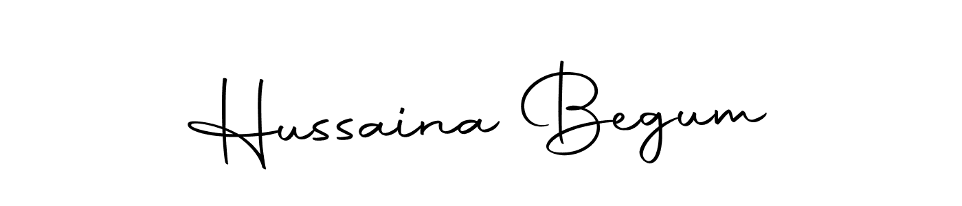 How to make Hussaina Begum name signature. Use Autography-DOLnW style for creating short signs online. This is the latest handwritten sign. Hussaina Begum signature style 10 images and pictures png