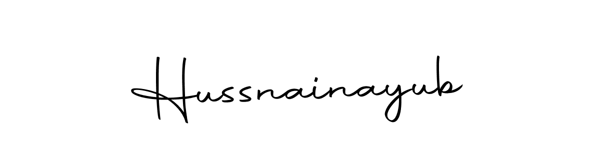 How to make Hussnainayub name signature. Use Autography-DOLnW style for creating short signs online. This is the latest handwritten sign. Hussnainayub signature style 10 images and pictures png