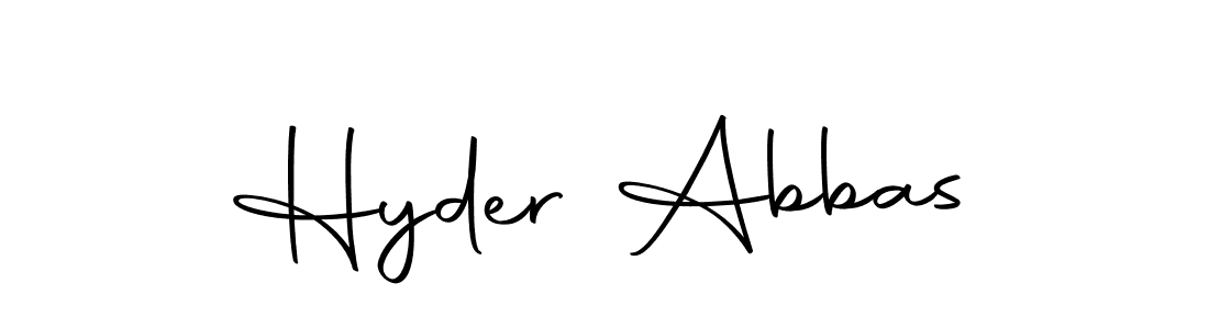 Design your own signature with our free online signature maker. With this signature software, you can create a handwritten (Autography-DOLnW) signature for name Hyder Abbas. Hyder Abbas signature style 10 images and pictures png