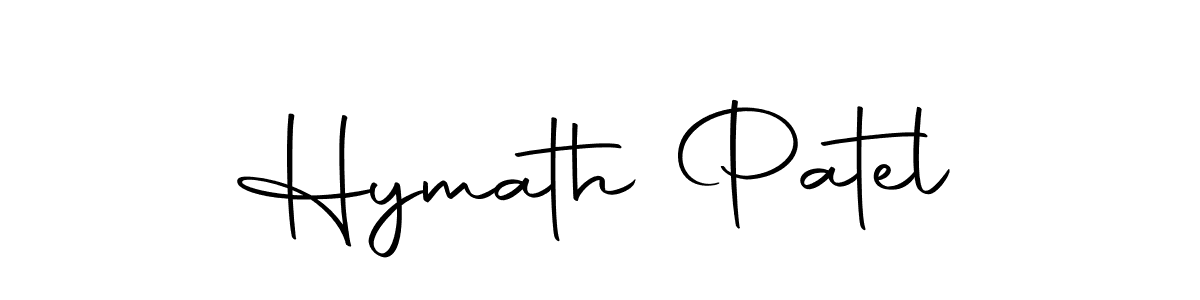 How to make Hymath Patel name signature. Use Autography-DOLnW style for creating short signs online. This is the latest handwritten sign. Hymath Patel signature style 10 images and pictures png