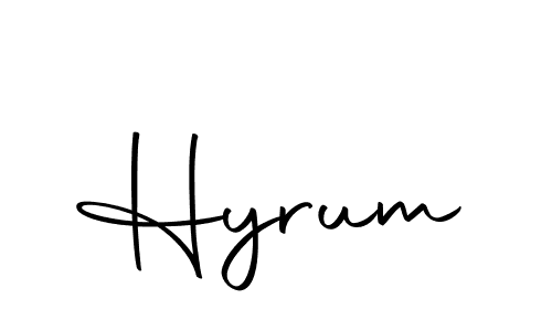 Design your own signature with our free online signature maker. With this signature software, you can create a handwritten (Autography-DOLnW) signature for name Hyrum. Hyrum signature style 10 images and pictures png