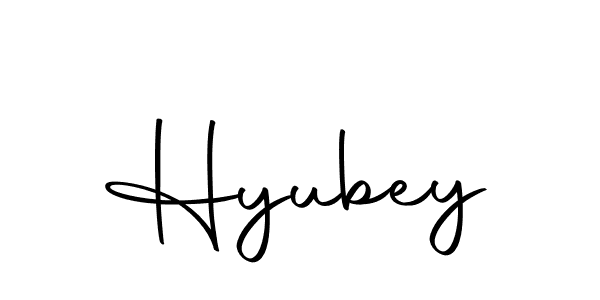 Similarly Autography-DOLnW is the best handwritten signature design. Signature creator online .You can use it as an online autograph creator for name Hyubey. Hyubey signature style 10 images and pictures png