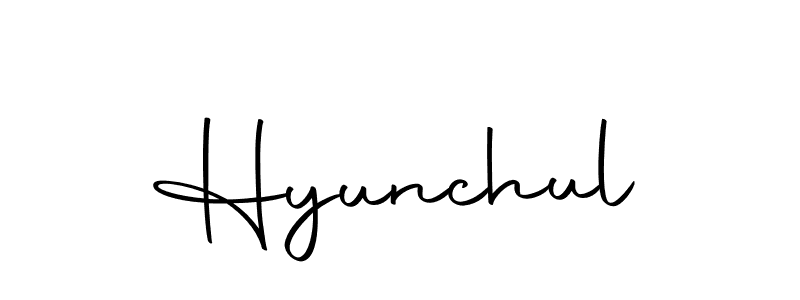 Make a beautiful signature design for name Hyunchul. Use this online signature maker to create a handwritten signature for free. Hyunchul signature style 10 images and pictures png