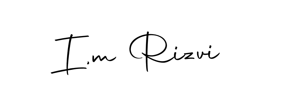 Use a signature maker to create a handwritten signature online. With this signature software, you can design (Autography-DOLnW) your own signature for name I,m Rizvi. I,m Rizvi signature style 10 images and pictures png