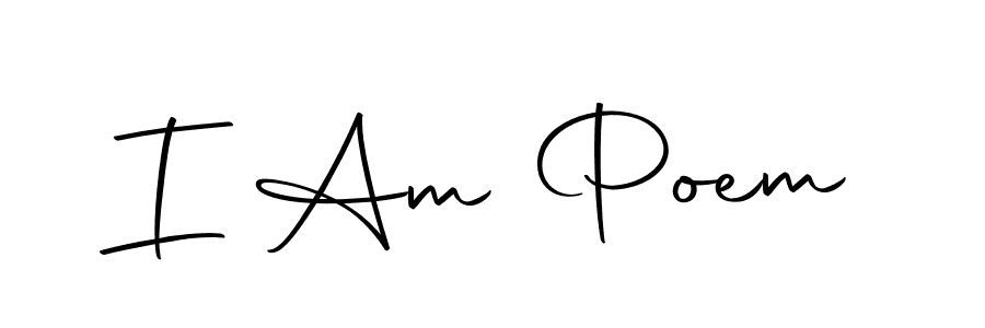 Design your own signature with our free online signature maker. With this signature software, you can create a handwritten (Autography-DOLnW) signature for name I Am Poem. I Am Poem signature style 10 images and pictures png