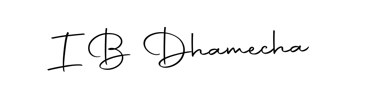 How to make I B Dhamecha name signature. Use Autography-DOLnW style for creating short signs online. This is the latest handwritten sign. I B Dhamecha signature style 10 images and pictures png