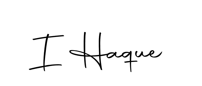 Create a beautiful signature design for name I Haque. With this signature (Autography-DOLnW) fonts, you can make a handwritten signature for free. I Haque signature style 10 images and pictures png