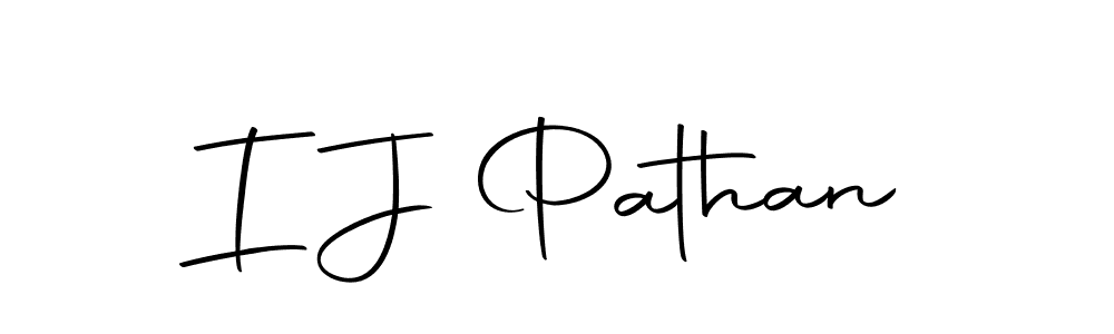 How to make I J Pathan name signature. Use Autography-DOLnW style for creating short signs online. This is the latest handwritten sign. I J Pathan signature style 10 images and pictures png