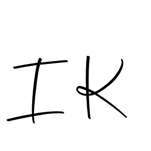 Design your own signature with our free online signature maker. With this signature software, you can create a handwritten (Autography-DOLnW) signature for name I K. I K signature style 10 images and pictures png