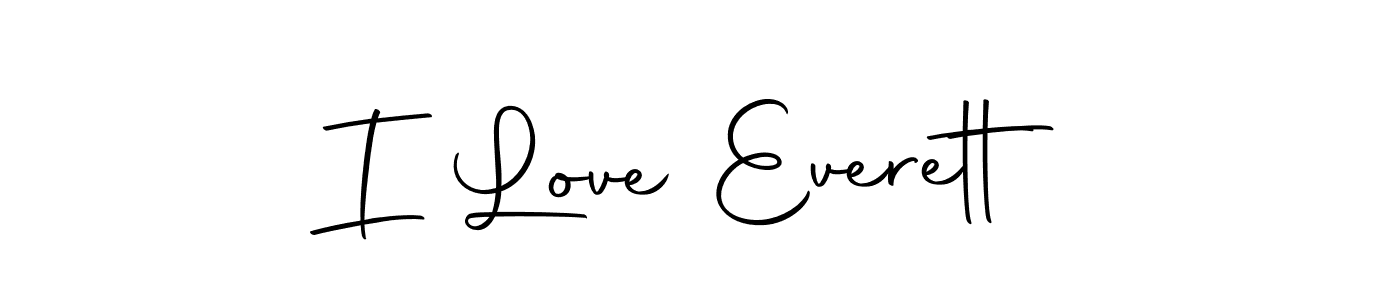 How to make I Love Everett name signature. Use Autography-DOLnW style for creating short signs online. This is the latest handwritten sign. I Love Everett signature style 10 images and pictures png