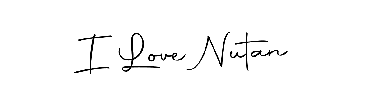 How to make I Love Nutan name signature. Use Autography-DOLnW style for creating short signs online. This is the latest handwritten sign. I Love Nutan signature style 10 images and pictures png