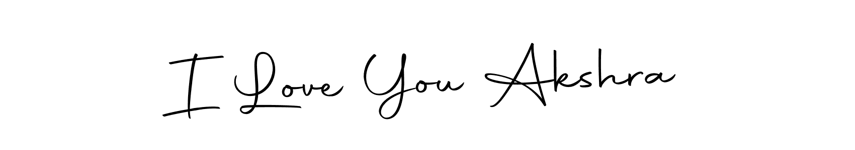 How to make I Love You Akshra name signature. Use Autography-DOLnW style for creating short signs online. This is the latest handwritten sign. I Love You Akshra signature style 10 images and pictures png