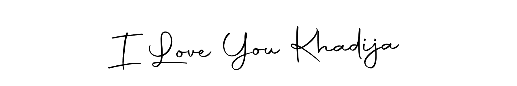 How to make I Love You Khadija name signature. Use Autography-DOLnW style for creating short signs online. This is the latest handwritten sign. I Love You Khadija signature style 10 images and pictures png