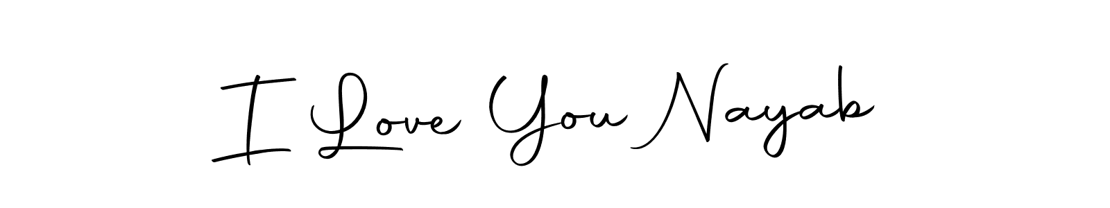 How to Draw I Love You Nayab signature style? Autography-DOLnW is a latest design signature styles for name I Love You Nayab. I Love You Nayab signature style 10 images and pictures png