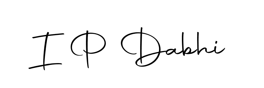 How to make I P Dabhi name signature. Use Autography-DOLnW style for creating short signs online. This is the latest handwritten sign. I P Dabhi signature style 10 images and pictures png