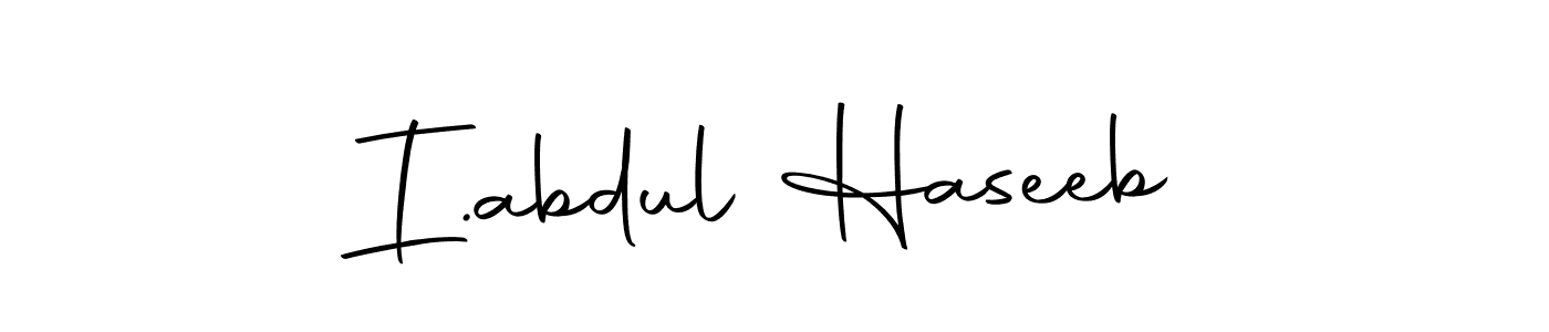 How to make I.abdul Haseeb name signature. Use Autography-DOLnW style for creating short signs online. This is the latest handwritten sign. I.abdul Haseeb signature style 10 images and pictures png