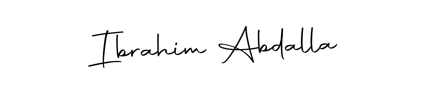 How to make Ibrahim Abdalla name signature. Use Autography-DOLnW style for creating short signs online. This is the latest handwritten sign. Ibrahim Abdalla signature style 10 images and pictures png