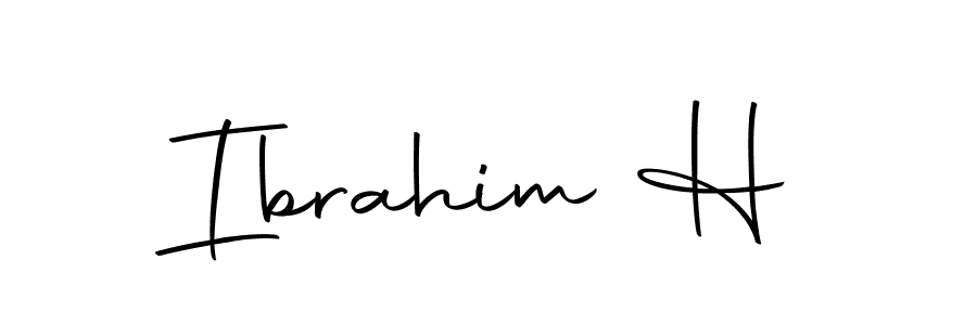 Ibrahim H stylish signature style. Best Handwritten Sign (Autography-DOLnW) for my name. Handwritten Signature Collection Ideas for my name Ibrahim H. Ibrahim H signature style 10 images and pictures png