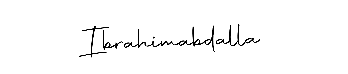 Design your own signature with our free online signature maker. With this signature software, you can create a handwritten (Autography-DOLnW) signature for name Ibrahimabdalla. Ibrahimabdalla signature style 10 images and pictures png