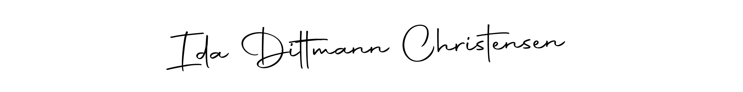 How to make Ida Dittmann Christensen name signature. Use Autography-DOLnW style for creating short signs online. This is the latest handwritten sign. Ida Dittmann Christensen signature style 10 images and pictures png