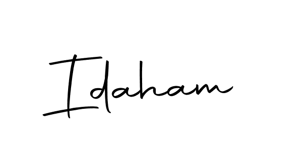 You can use this online signature creator to create a handwritten signature for the name Idaham. This is the best online autograph maker. Idaham signature style 10 images and pictures png