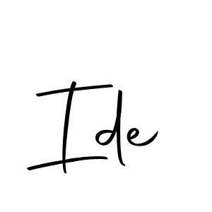 How to make Ide signature? Autography-DOLnW is a professional autograph style. Create handwritten signature for Ide name. Ide signature style 10 images and pictures png