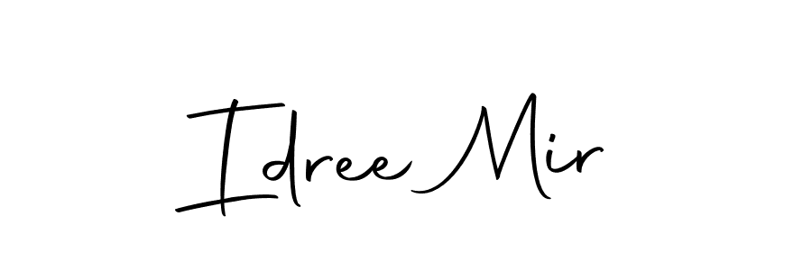 How to make Idree Mir name signature. Use Autography-DOLnW style for creating short signs online. This is the latest handwritten sign. Idree Mir signature style 10 images and pictures png