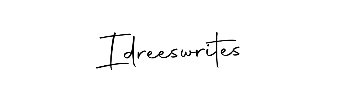 Use a signature maker to create a handwritten signature online. With this signature software, you can design (Autography-DOLnW) your own signature for name Idreeswrites. Idreeswrites signature style 10 images and pictures png