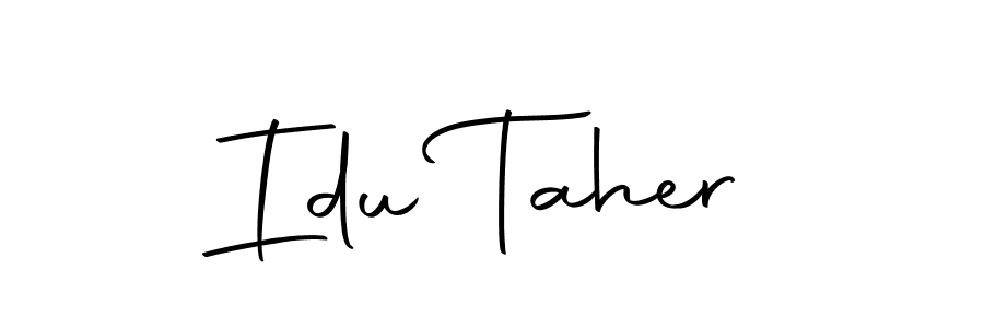 Make a beautiful signature design for name Idu Taher. With this signature (Autography-DOLnW) style, you can create a handwritten signature for free. Idu Taher signature style 10 images and pictures png