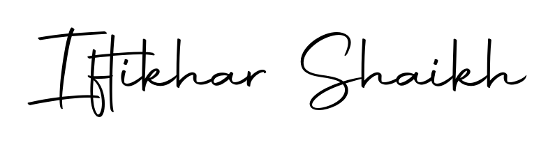 Looking for an artistic signature for Iftikhar Shaikh? The Autography-DOLnW calligraphy style gives a sophisticated flow suitable for business cards and emails. Iftikhar Shaikh signature style 10 images and pictures png