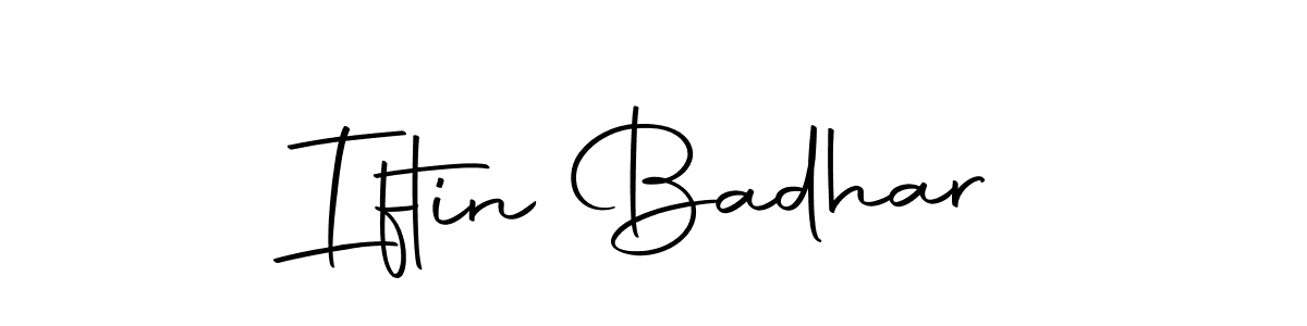 The best way (Autography-DOLnW) to make a short signature is to pick only two or three words in your name. The name Iftin Badhar include a total of six letters. For converting this name. Iftin Badhar signature style 10 images and pictures png