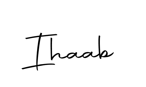 Design your own signature with our free online signature maker. With this signature software, you can create a handwritten (Autography-DOLnW) signature for name Ihaab. Ihaab signature style 10 images and pictures png