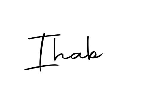 It looks lik you need a new signature style for name Ihab . Design unique handwritten (Autography-DOLnW) signature with our free signature maker in just a few clicks. Ihab  signature style 10 images and pictures png