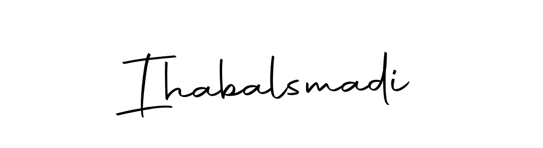 This is the best signature style for the Ihabalsmadi name. Also you like these signature font (Autography-DOLnW). Mix name signature. Ihabalsmadi signature style 10 images and pictures png