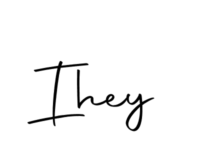 You should practise on your own different ways (Autography-DOLnW) to write your name (Ihey) in signature. don't let someone else do it for you. Ihey signature style 10 images and pictures png